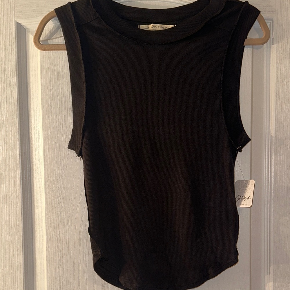Free People Black Muscle Tee